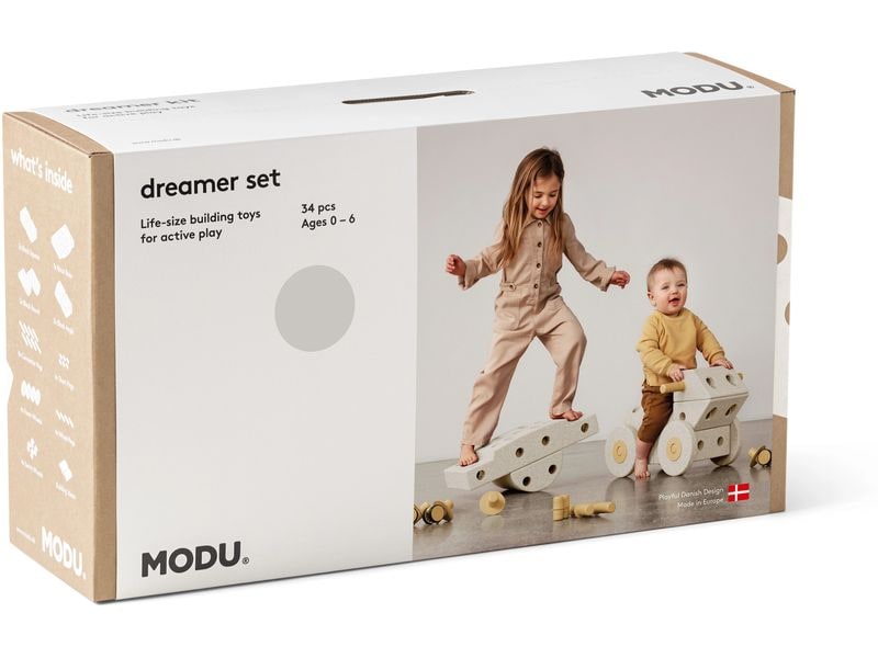 MODU Dreamer Set Sand Grey / Honey Yellow Kreatives Bauset zur Förderung der Grobmotorik