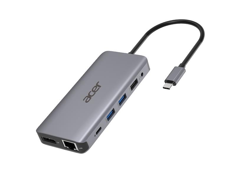 Acer Dockingstation USB-C 12-in-1 Dongle Mini Kompakte USB-C-Dock mit vielen Anschlussmöglichkeiten