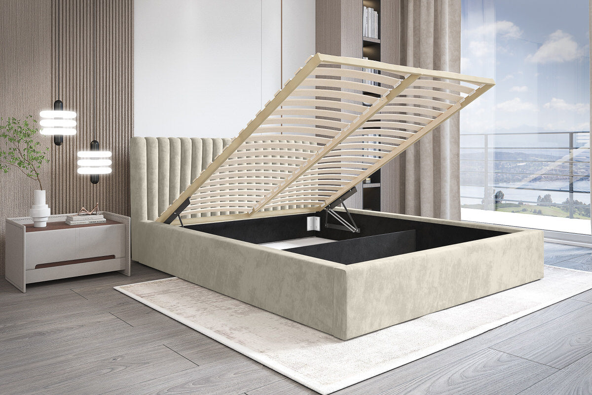 Trae Mobler Vegas 180 x 200 cm Gestoffeerd Bed Creme