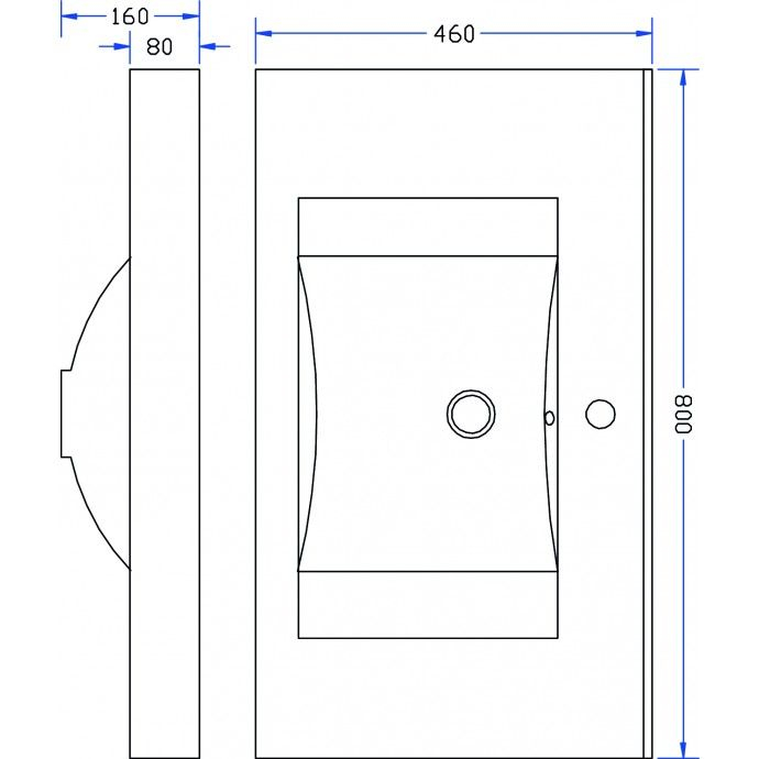 Mueller Vision enkele wastafel 80x46cm