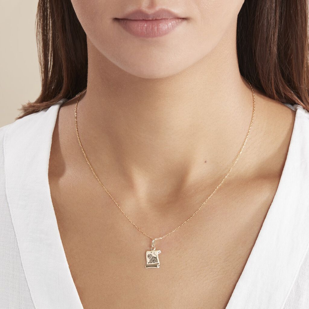 Pendentif Lamie Zodiaque Parchemin Or Jaune