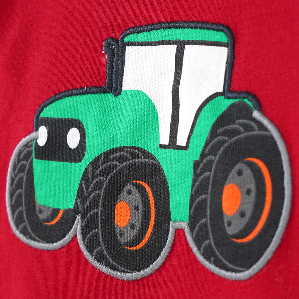 Topomini Baby Langarmshirt mit Traktor-Applikation dunkelrot
