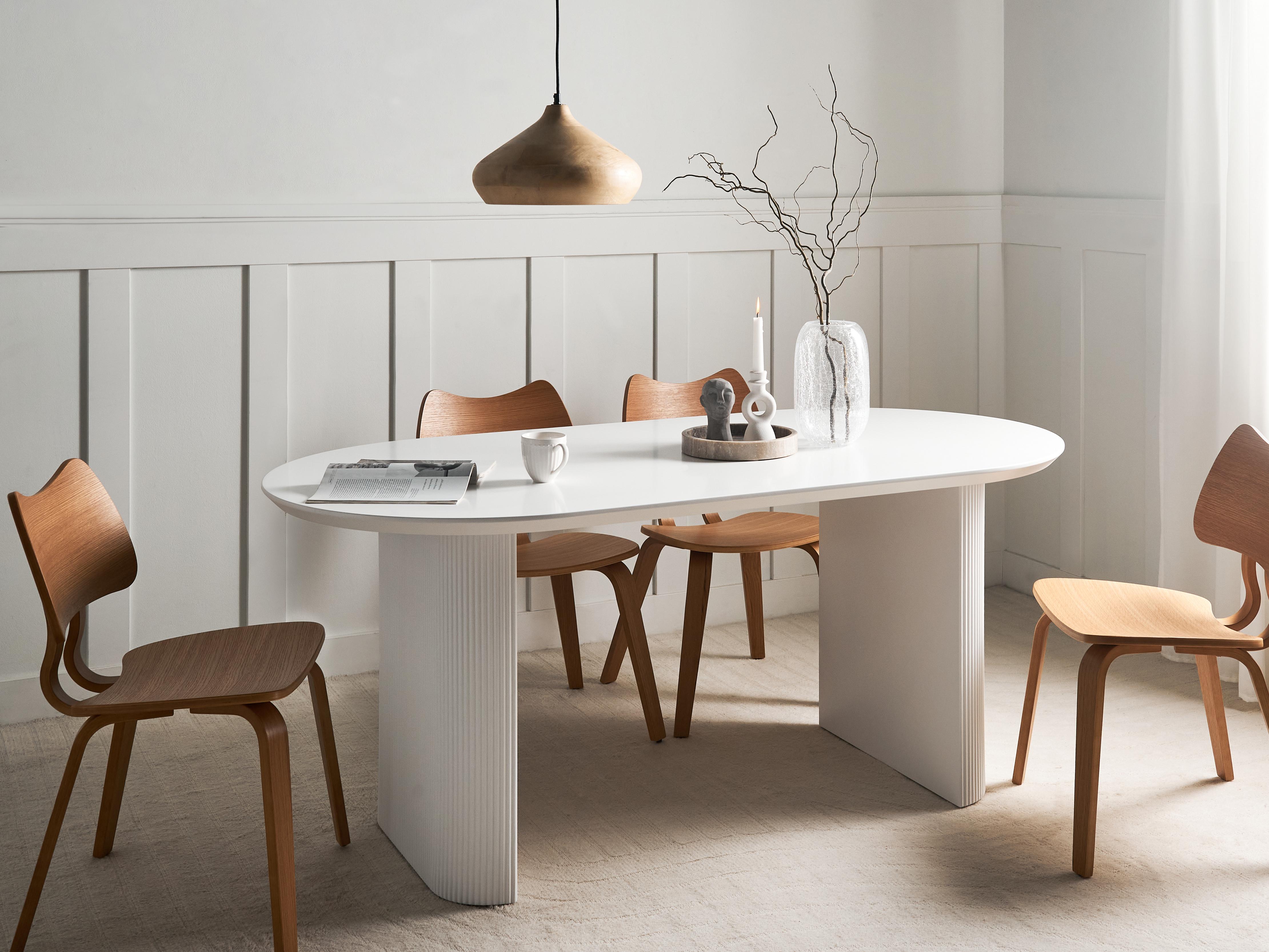 Eettafel MOBERLY Wit 90 cm 180 cm