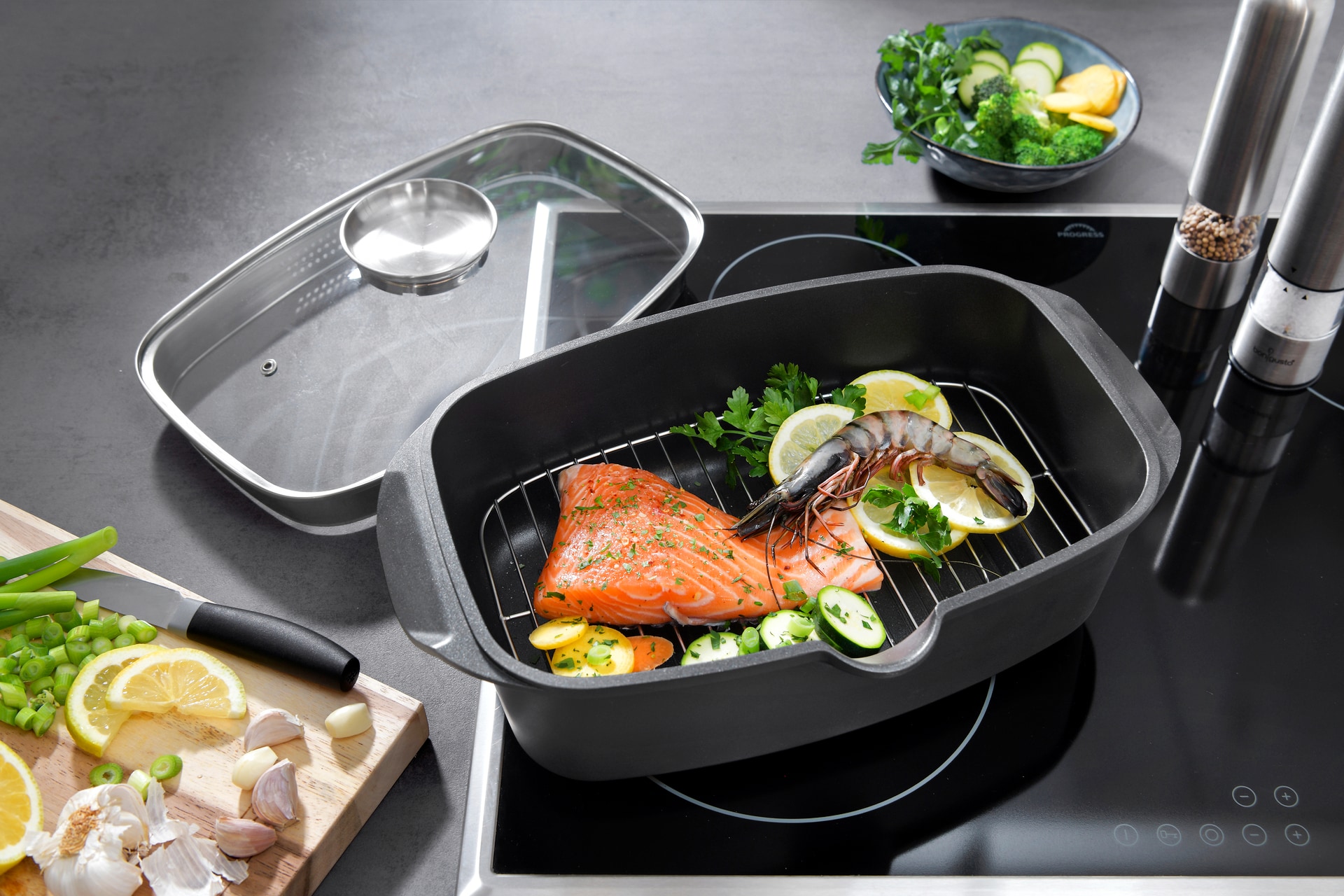 bongusto Bräter mit Gitter 6 Liter Aluguss