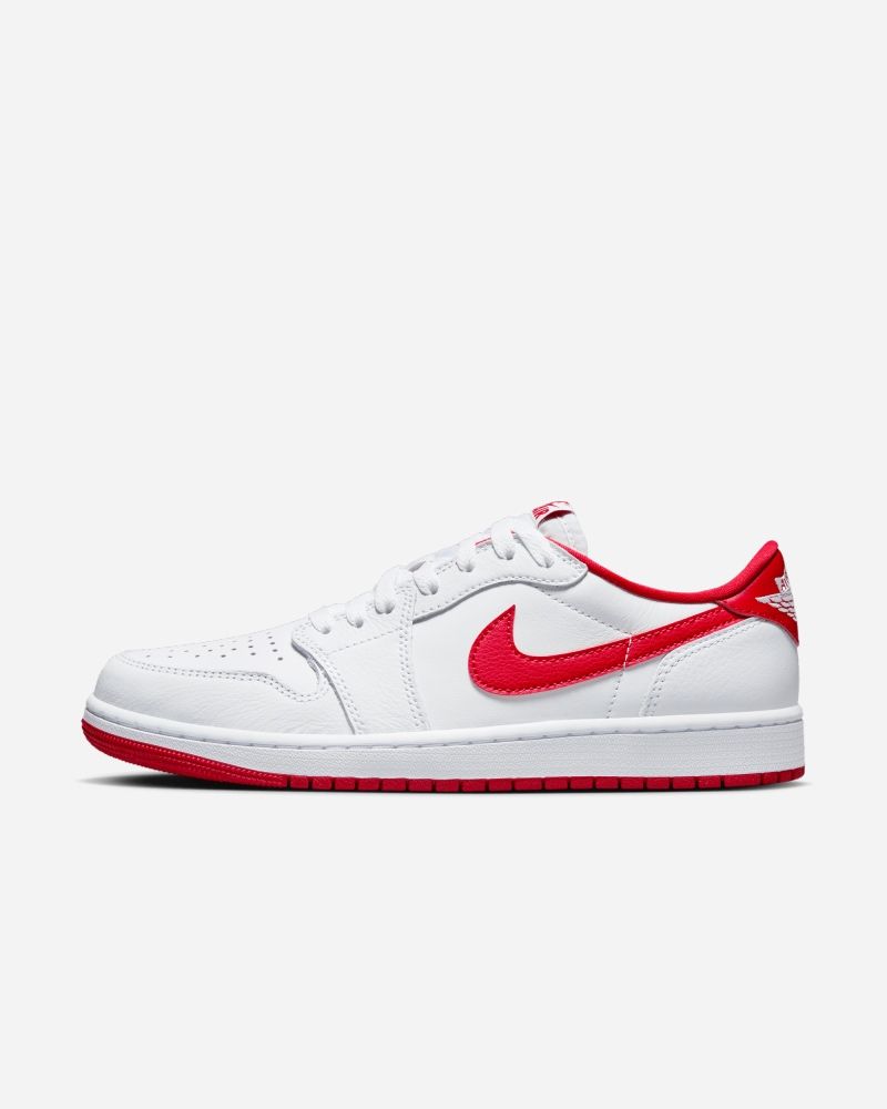 Chaussures Nike Air Jordan 1 Low OG Blanc & Rouge pour homme