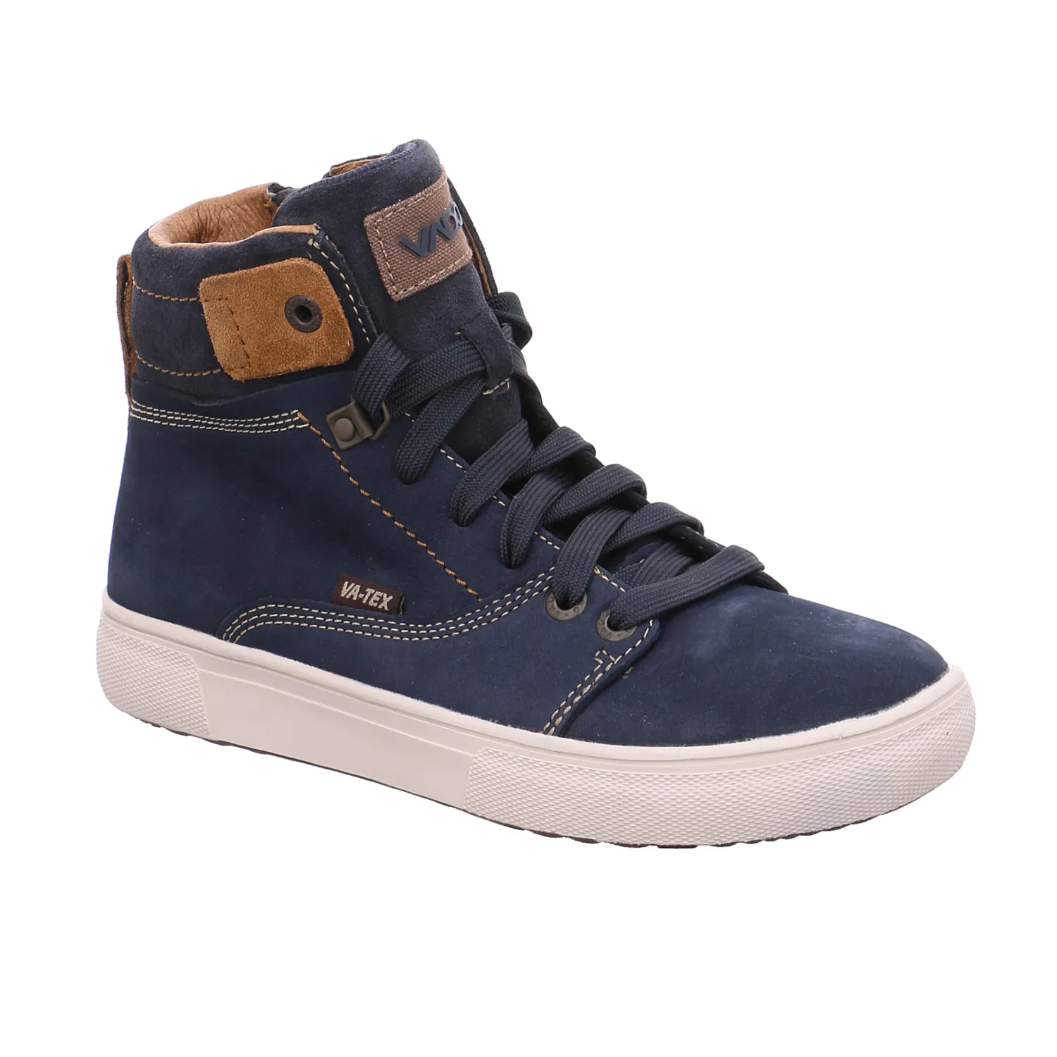 VADO Jungen-Winter-Bottine Blau Leder  Winter-Sneaker high
