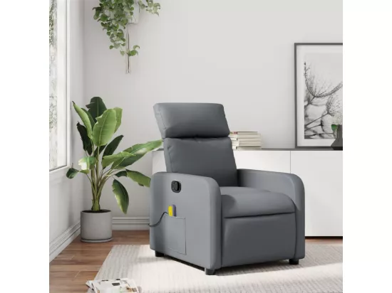 Fauteuil massant inclinable Gris Similicuir