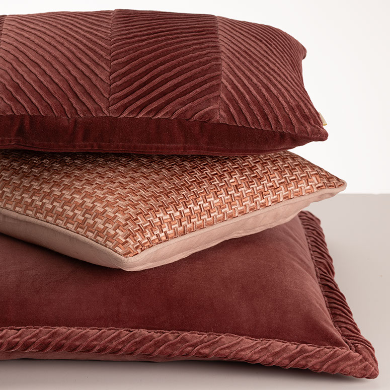Sierkussen Richstitch linnen duskypink 40x40 cm