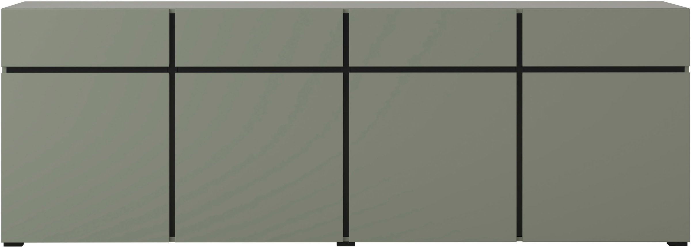 GOODproduct Sideboard »Cross,Breite 225 cm, moderne grifflose Kommode,4 Türen/4 Schubkästen« Schubladenschrank mit viel Stauraum, Einlegeböden verstellbar
