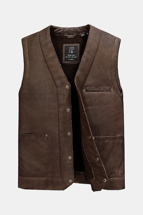 JP 1880 Lederweste, echtes Leder, Knöpfe, bis 7 XL