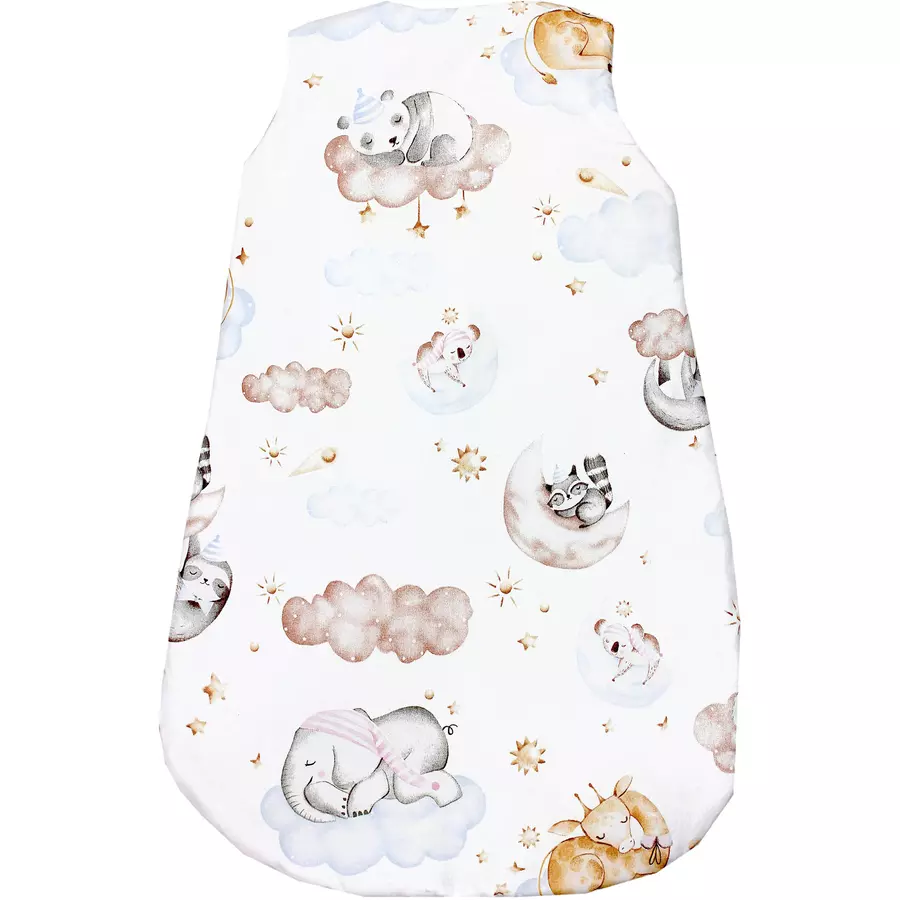 TupTam Baby Ganzjahres Schlafsack ohne Ärmel wattiert weißgrau