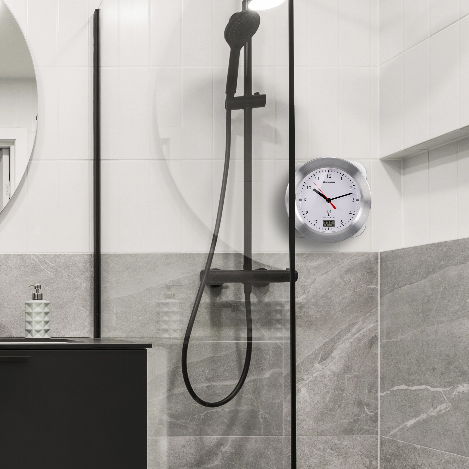BRESSER MyTime Bath weiß Funk-Baduhr