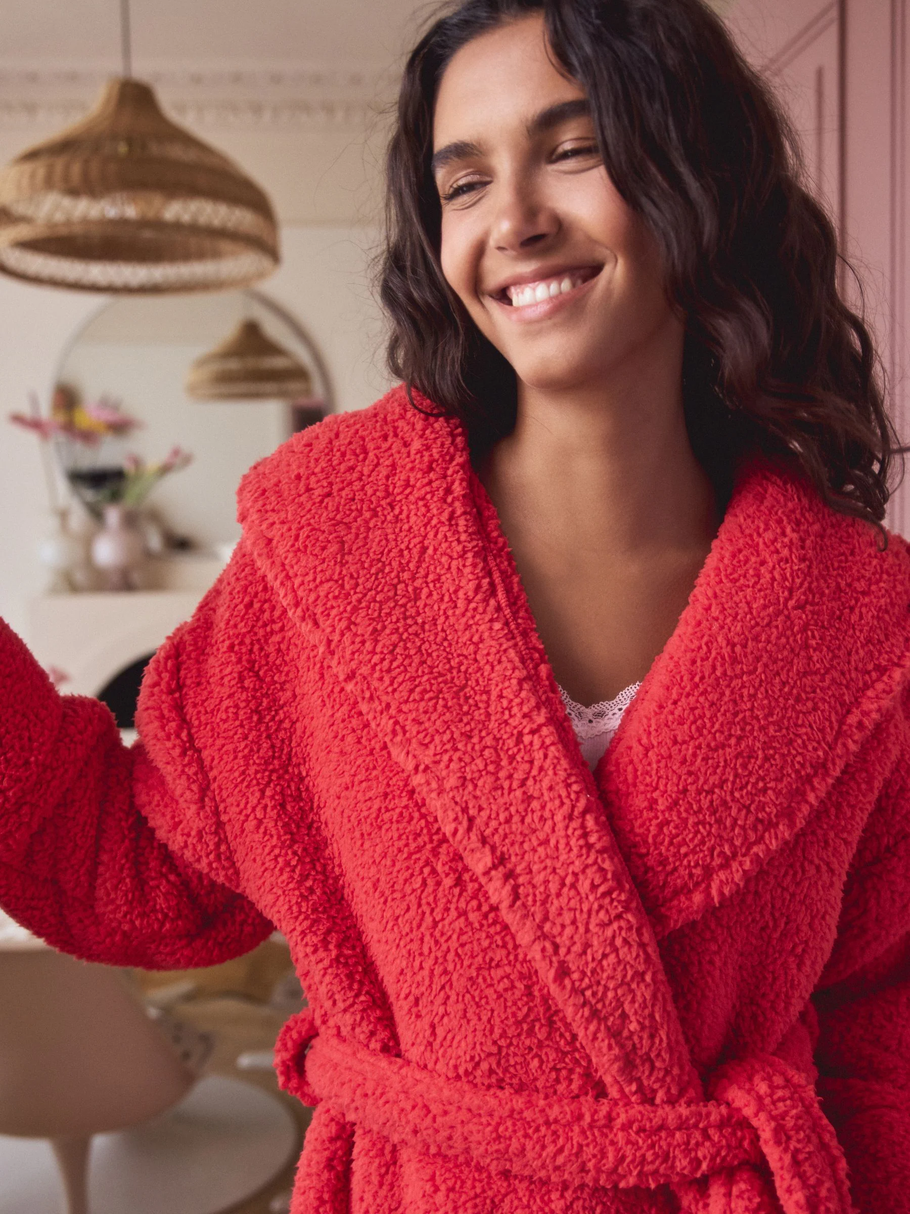 Rood - Teddy badjas