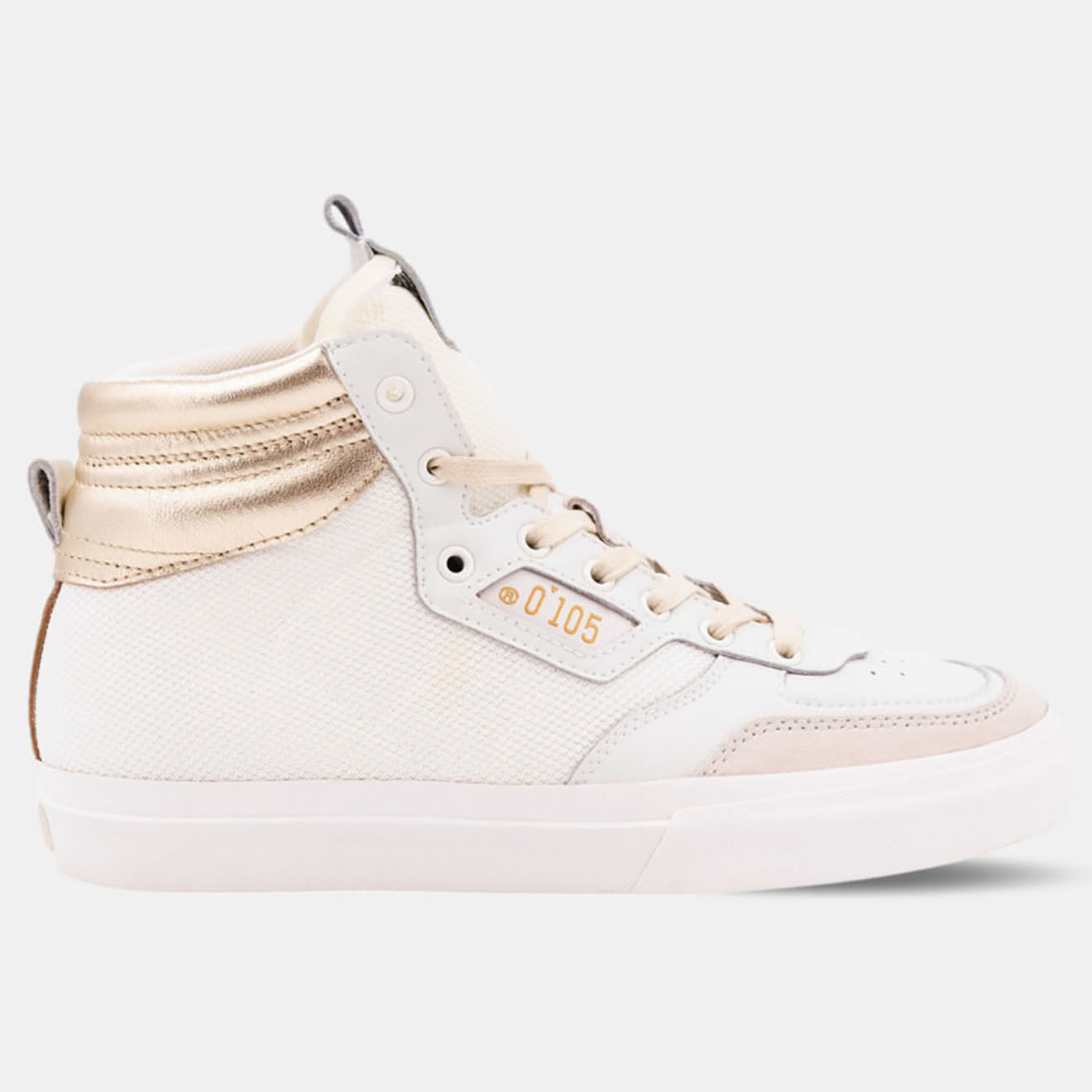 Zero 105 Baskets en Cuir Huna blanc/doré