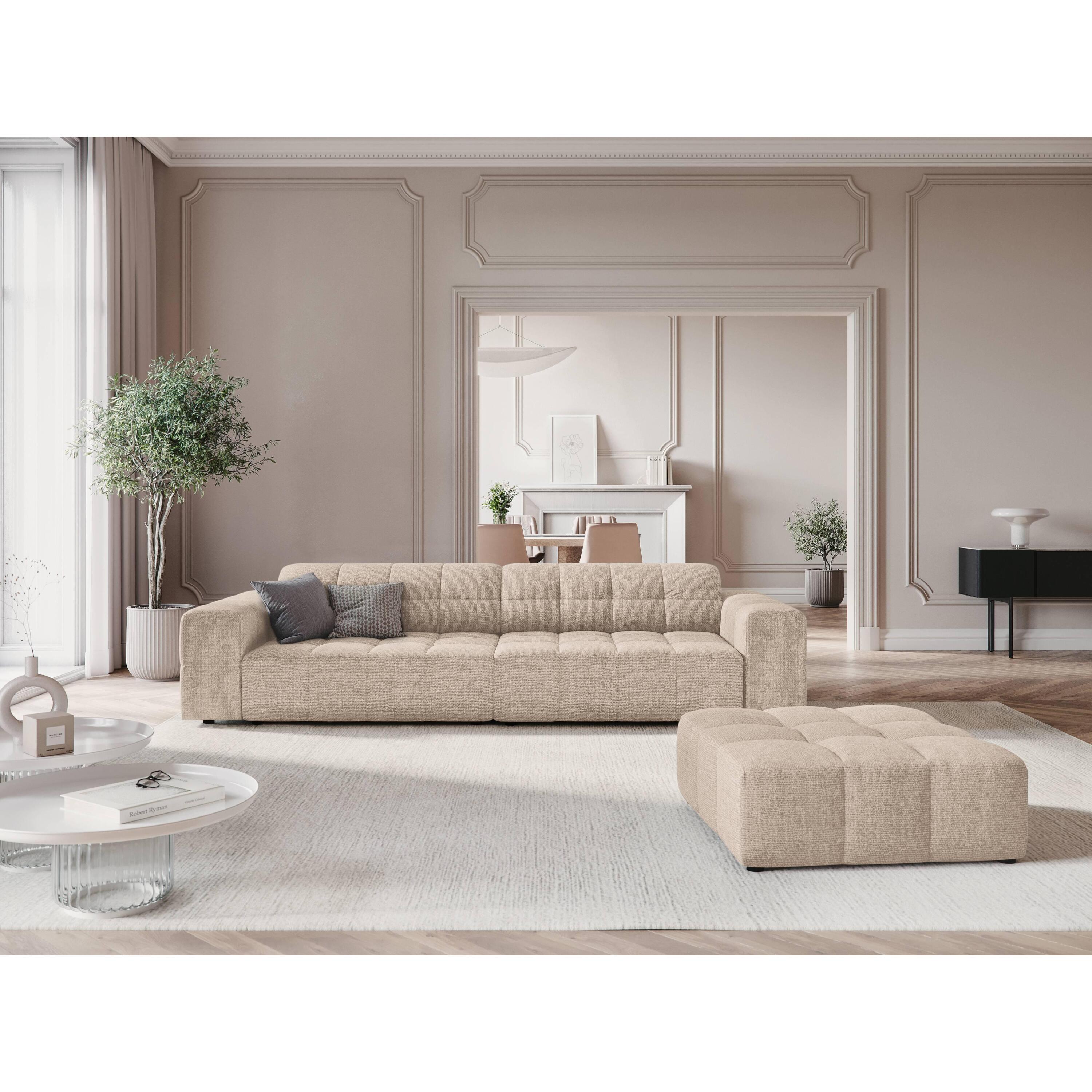 Cosmopolitan Design Chicago 4-zitsbank - Chenille - Lichtbeige