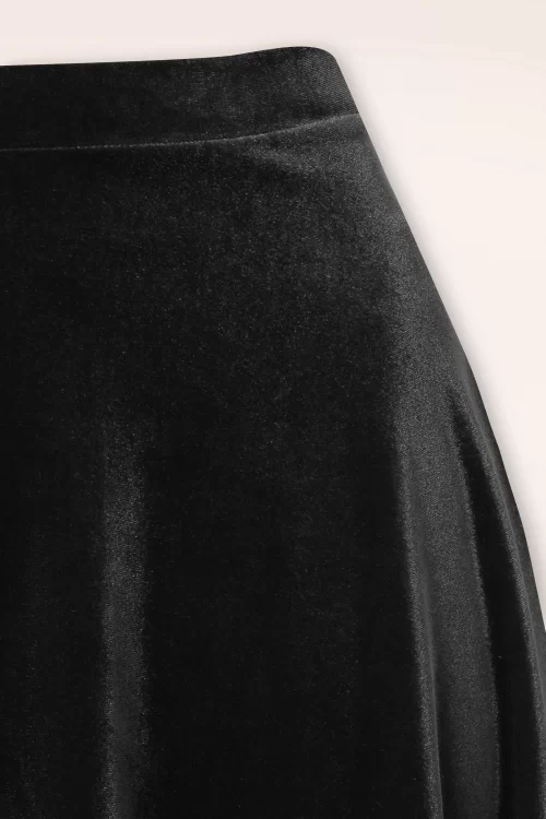 Vintage Chic for Topvintage Sheila swing rok in zwart fluweel