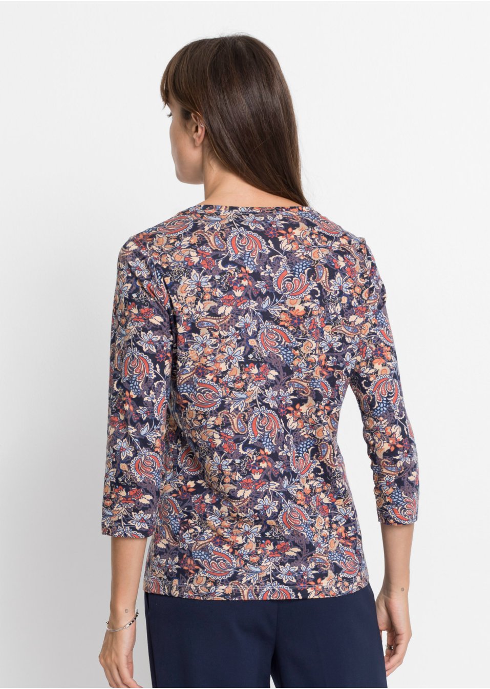 T-shirt imprimé, manches 7/8