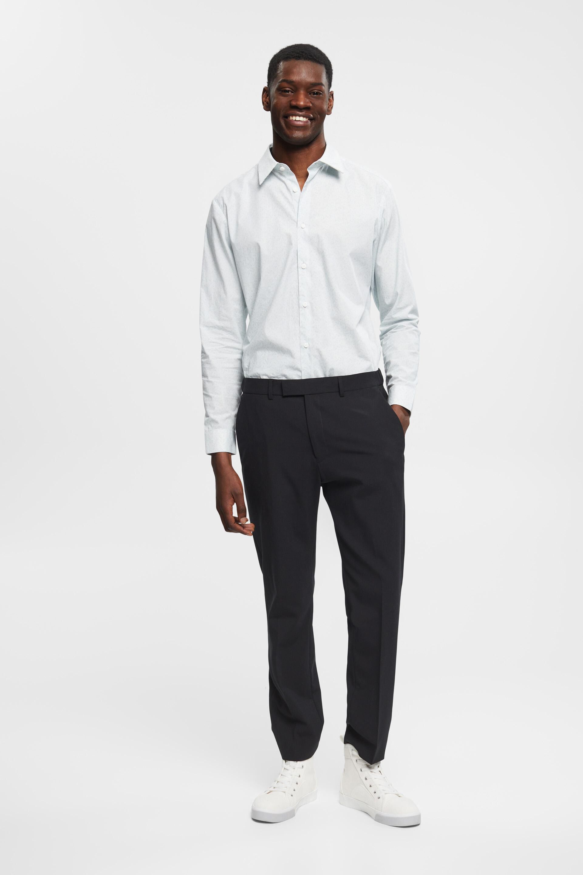Chemise en coton à motif de coupe Slim Fit