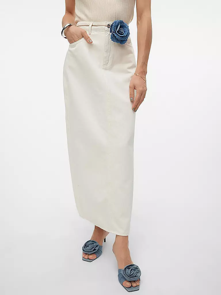 VERO MODA Highwaist Jeansrock VMGRACIA creme