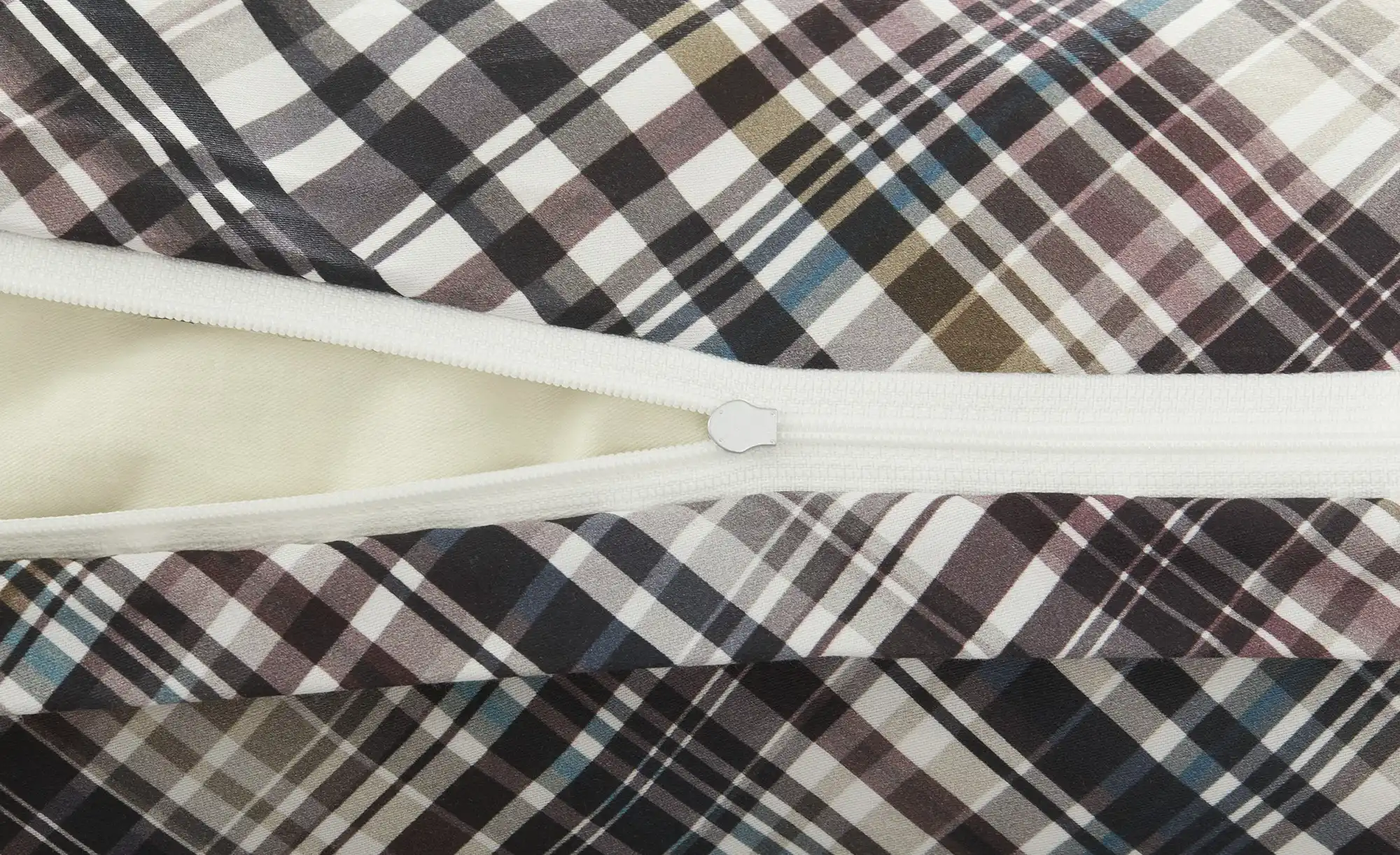 Como Green Mako-Satin Bettwäsche Karo