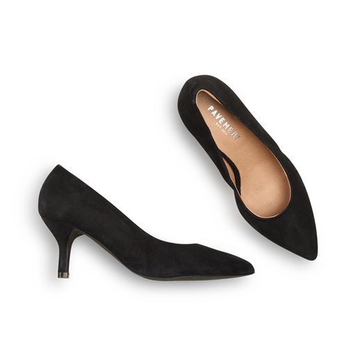 Pavement Willa Højhælede Sko, Black Suede, 38