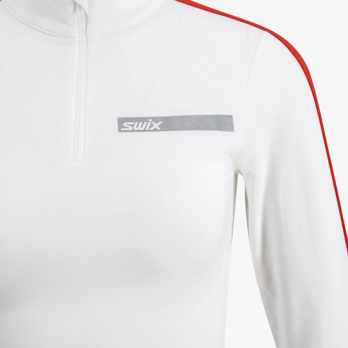Swix Roadline Nts Half Zip Baselayer Top W Bright White/Fiery Red