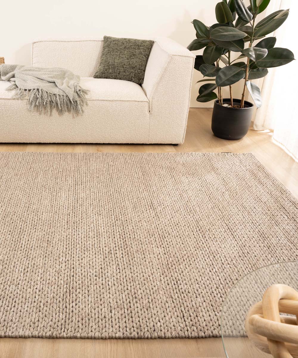 Nordic Weavers Wollen vloerkleed - Hyssing zandkleur - 240x340 cm