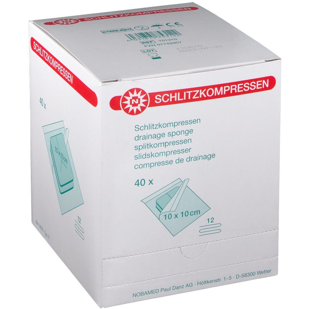 Nobamed® Schlitzkompressen 12 fach 10 x 10 cm steril