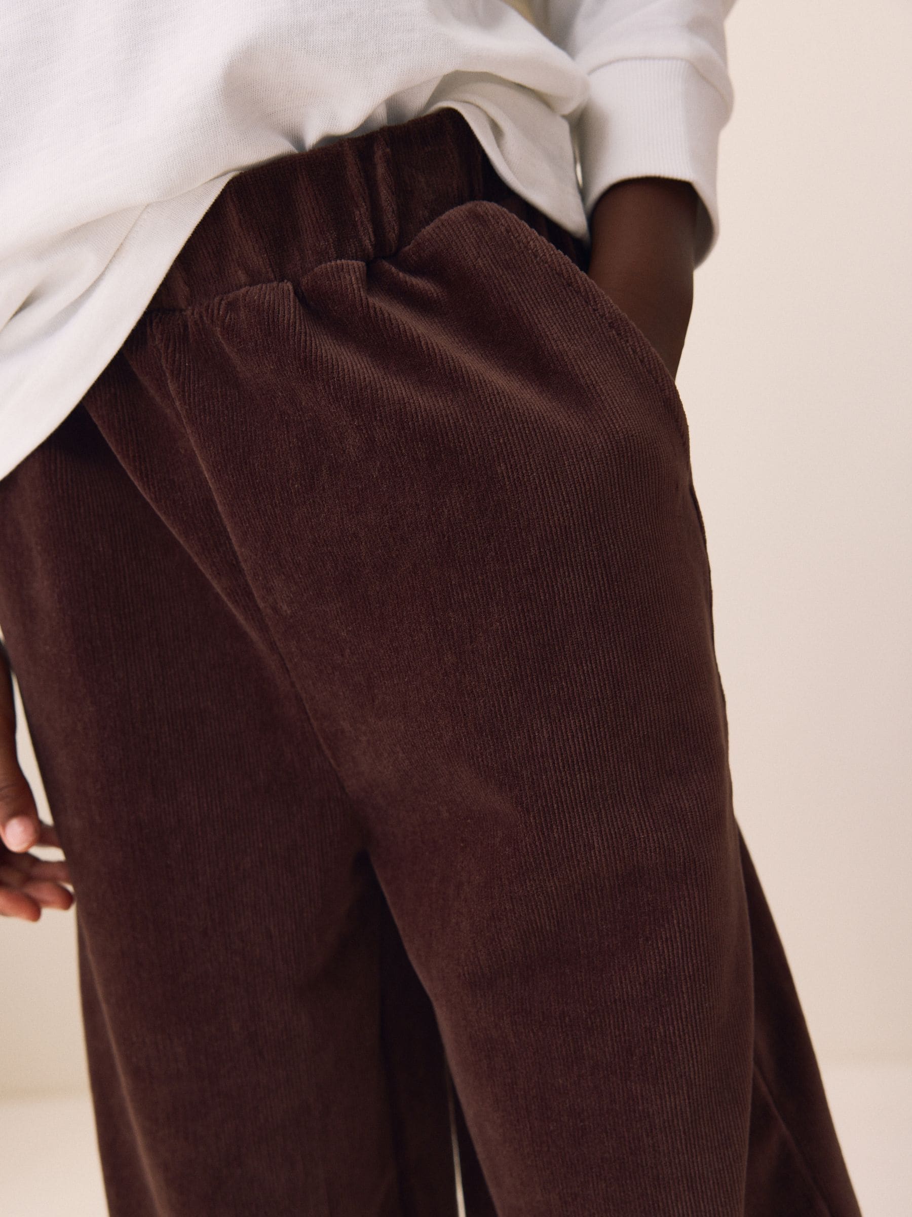 Chocoladebruin - Cord Wide Leg Trousers (3-16yrs)