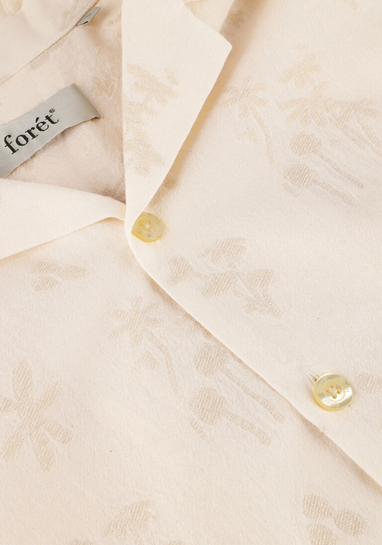 beige forét casual overhemd peer flower jacquard ss shirt