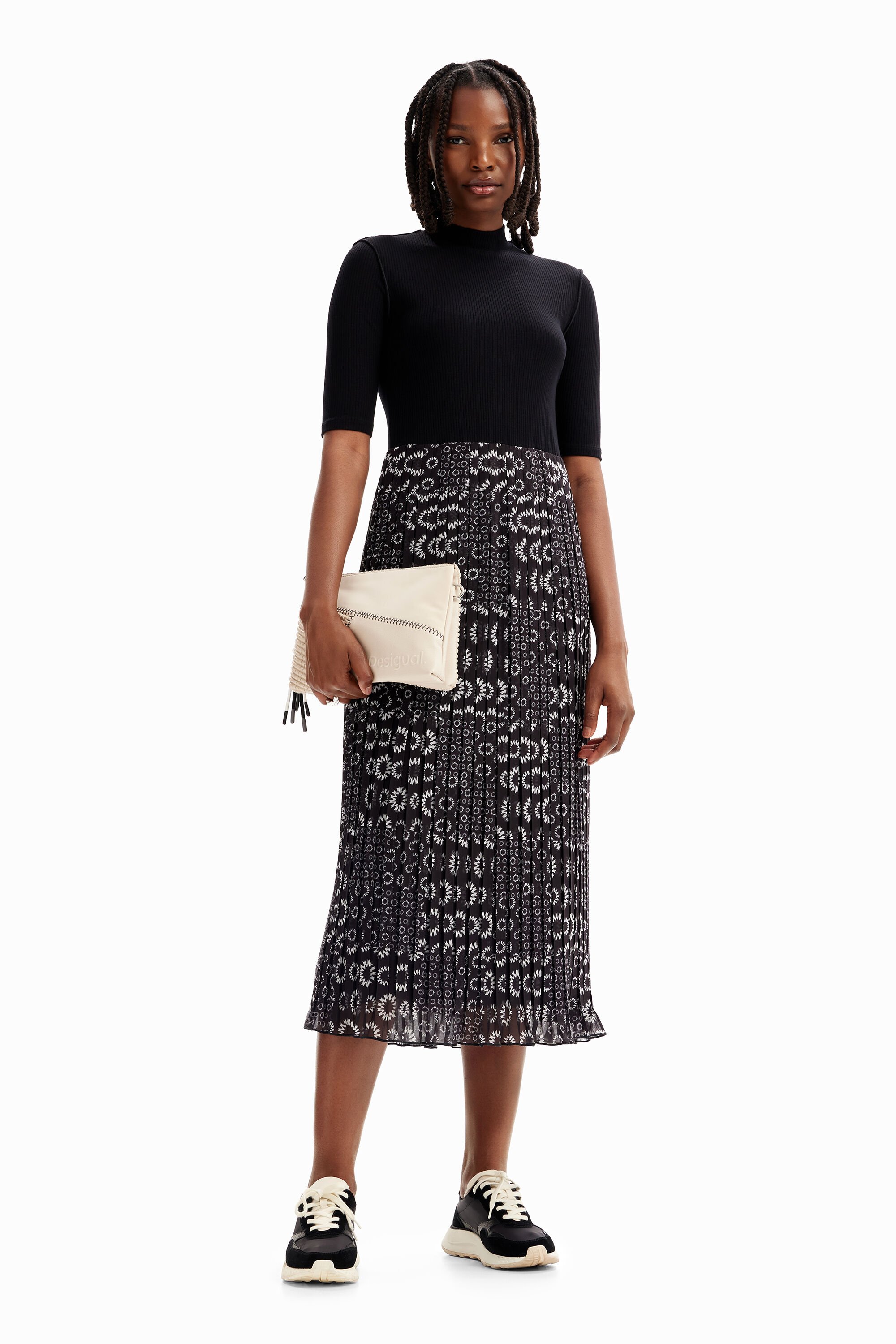 Robe midi combinée