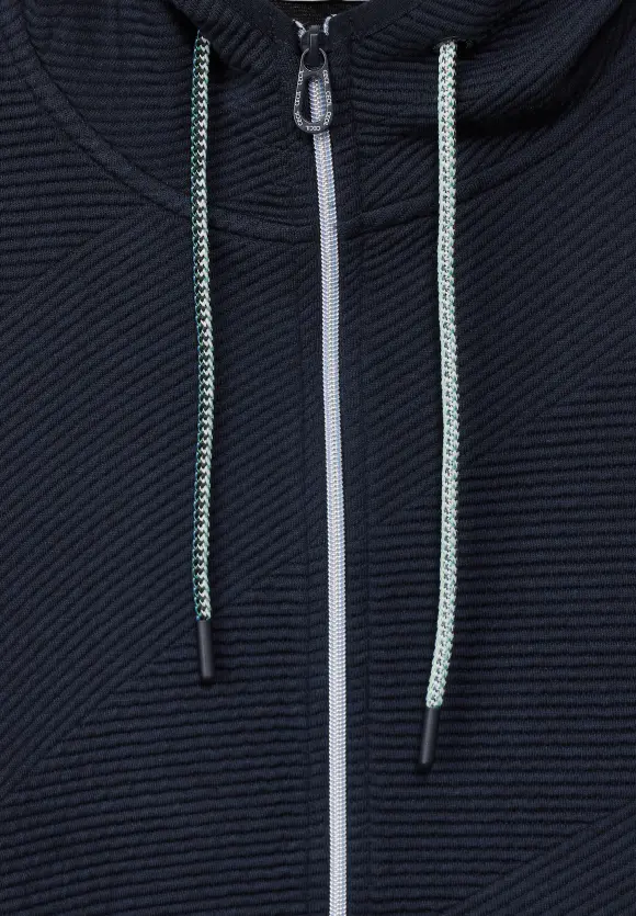 Sweatjacke mit Struktur - universal blue