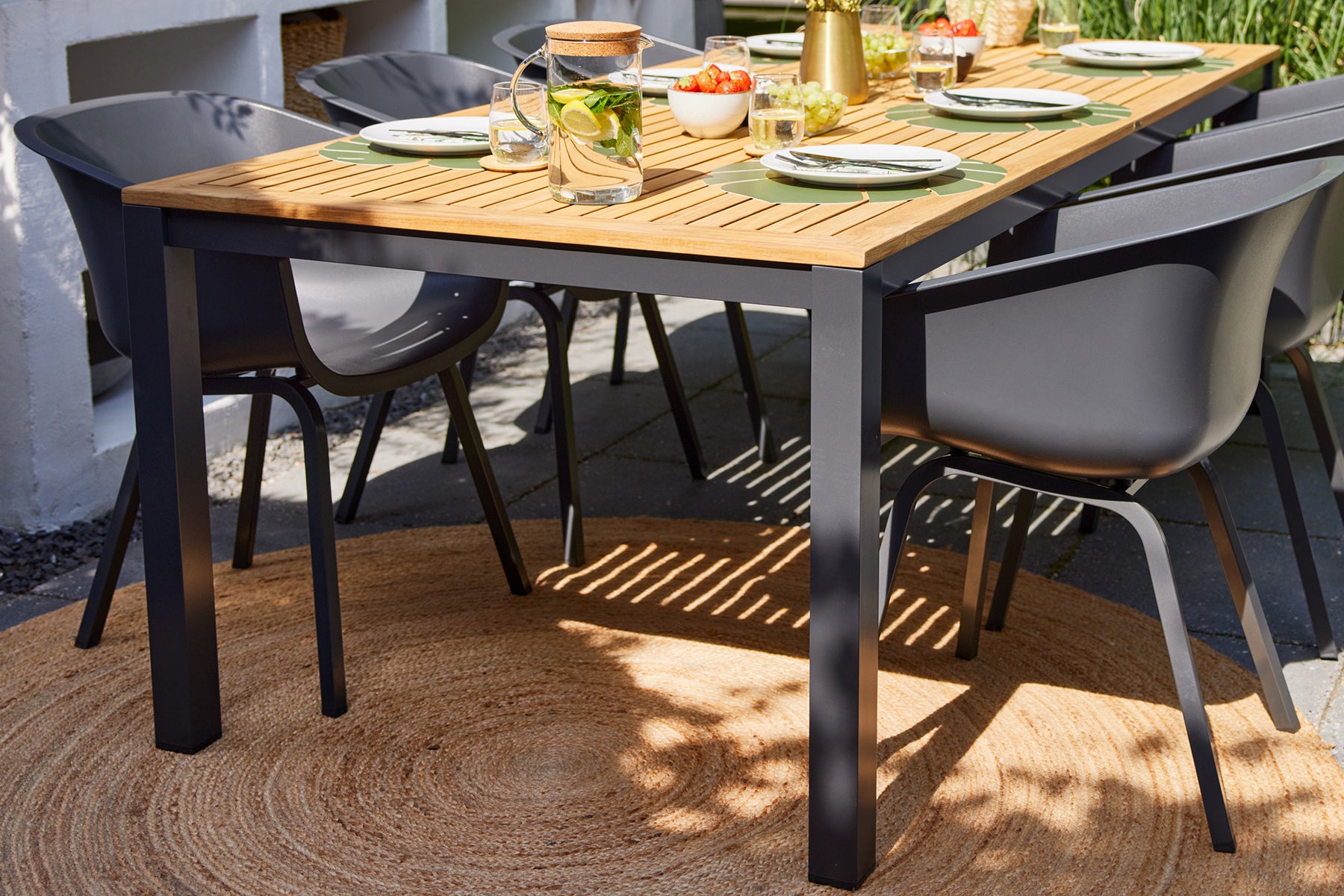 Hartman Sonata tuintafel teak â antraciet 220 x 100 cm.