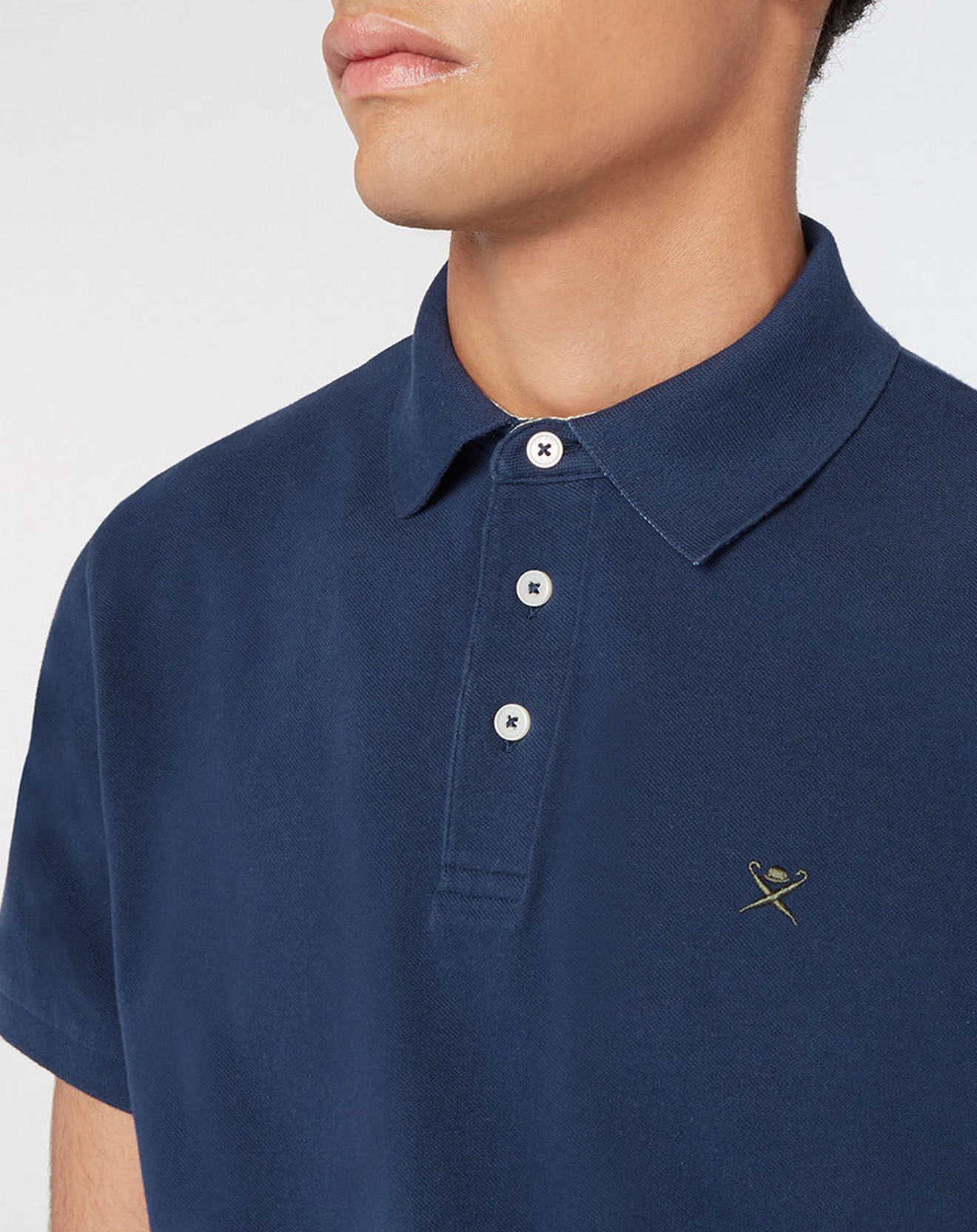 Hackett London Polo Classic Fit Piqué bleu marine
