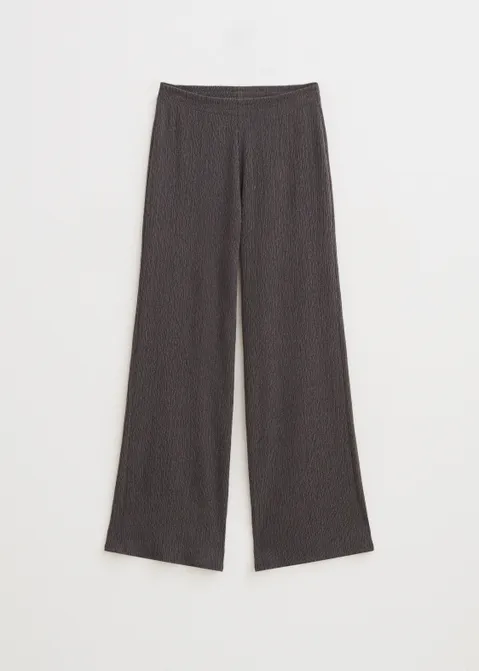 Wijde broek met structuur antraciet (ANTRA)