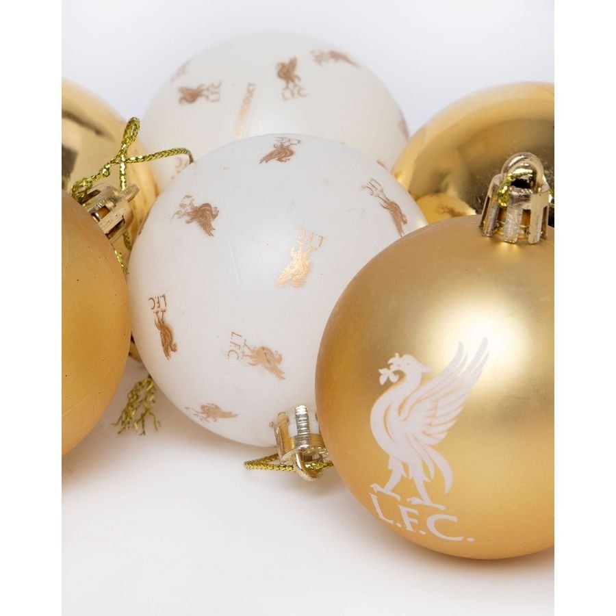 Liverpool Boule de Noël Pack de 12 - Blanc/Doré