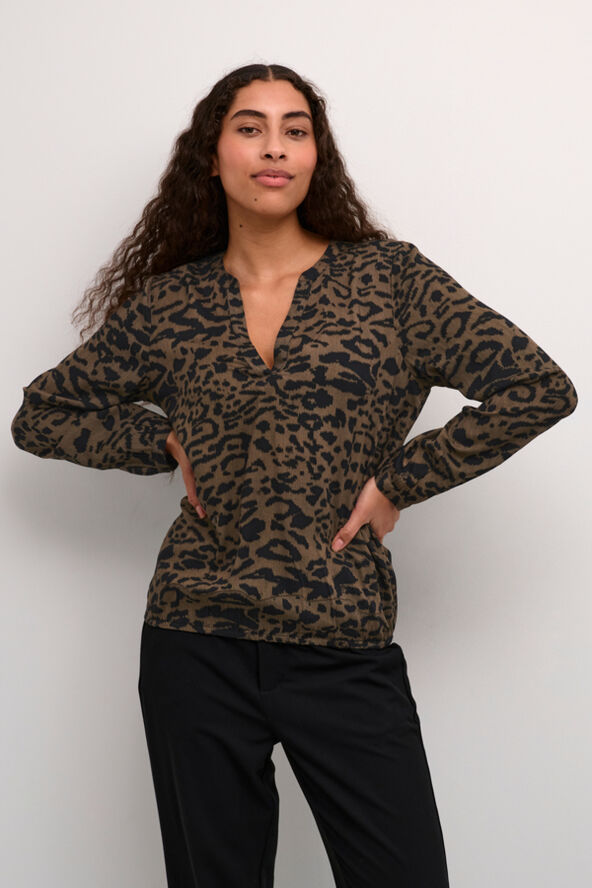 Kaffe KAditte Blouse Major brown/black leopard