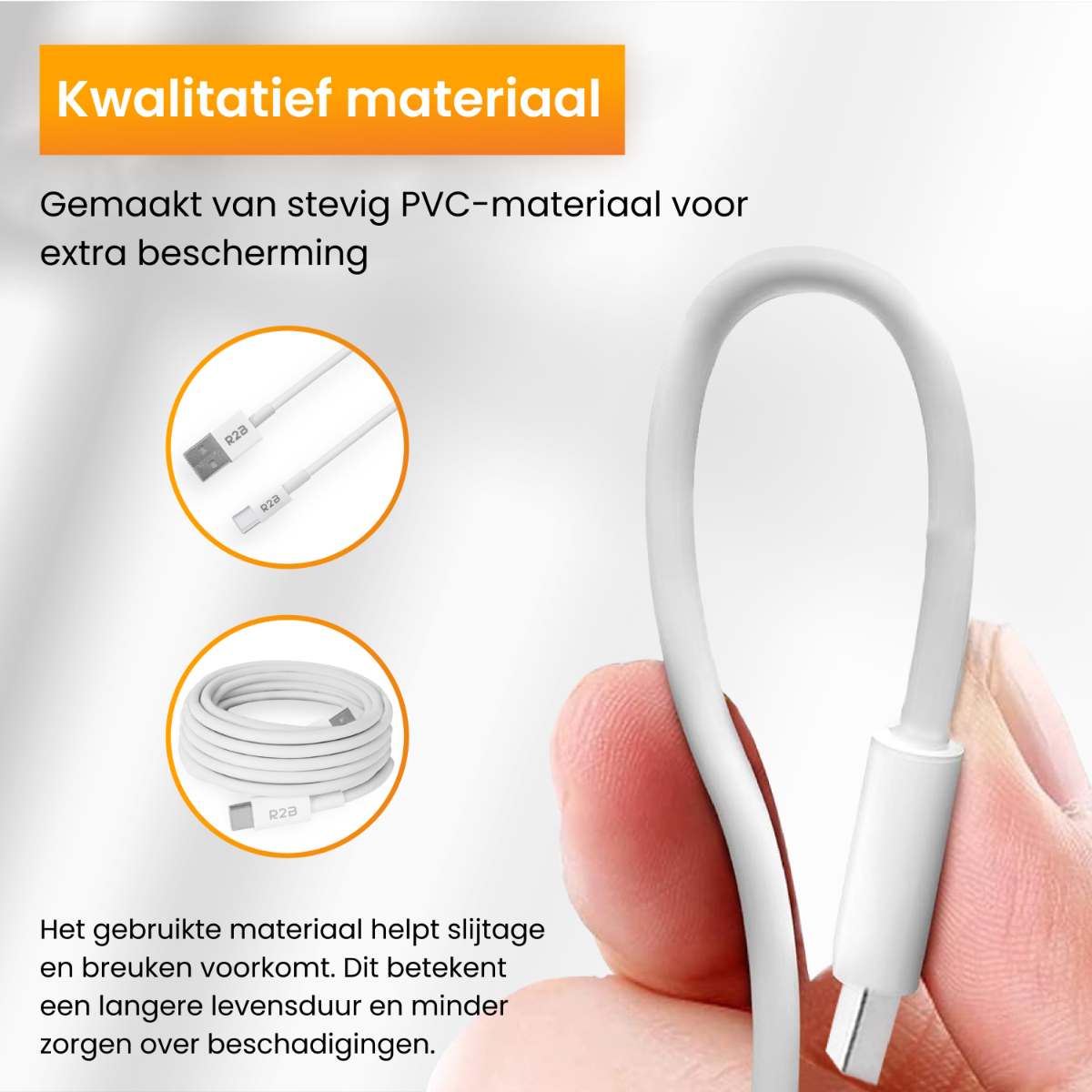 R2B USB-A naar USB-C Kabel - 1 meter