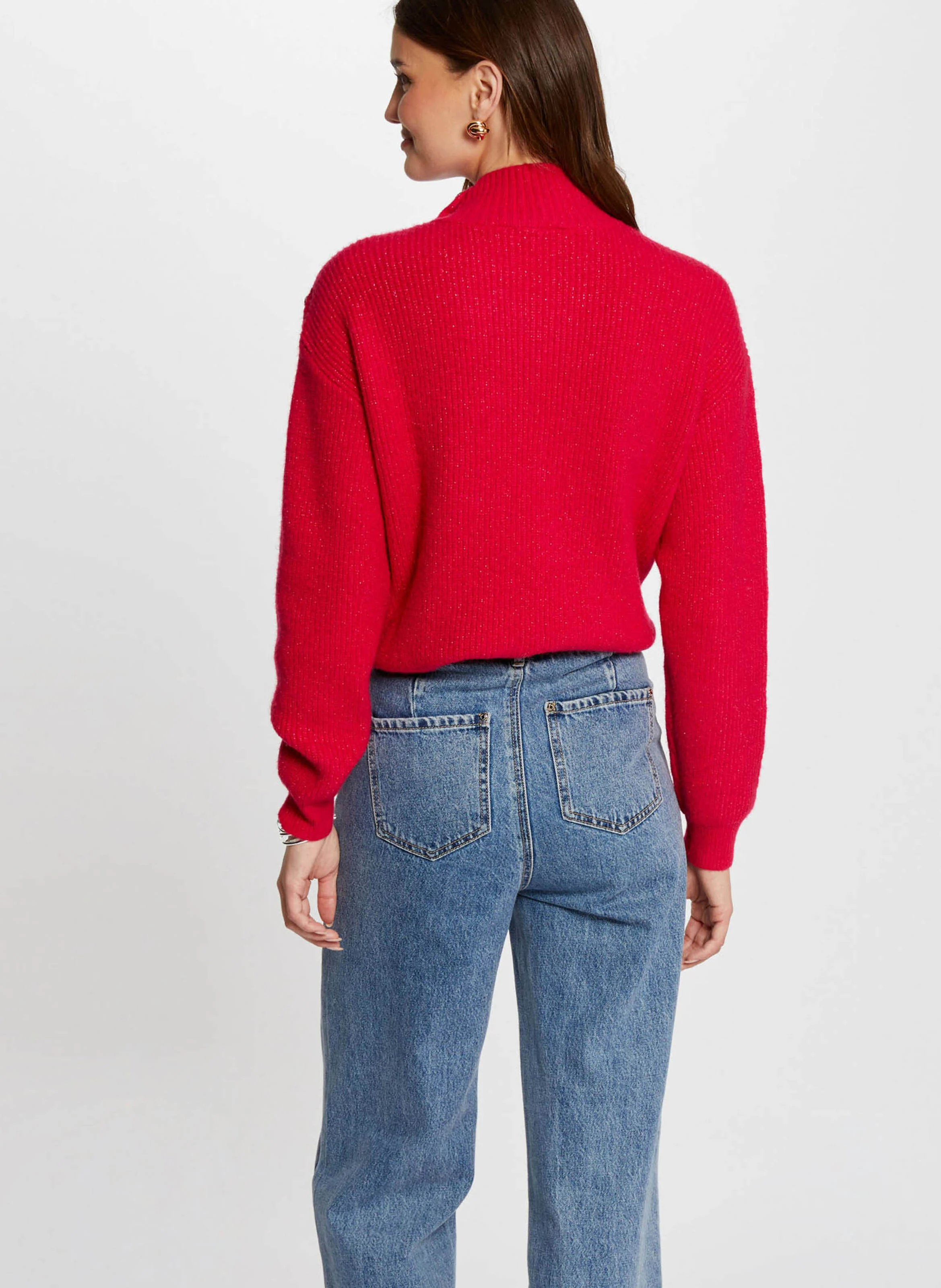 MSTORI - Pull droit col montant | Rose