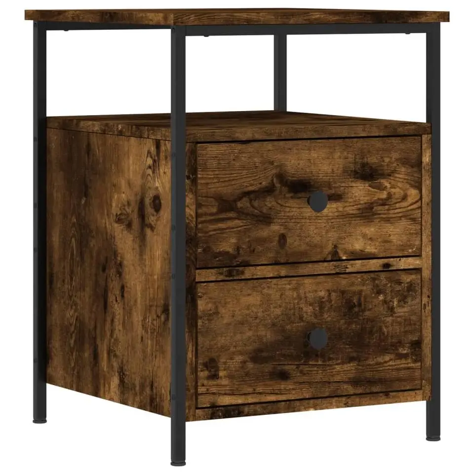 vidaXL - Nachtkastje - Bruin - Bewerkt hout - 2 stuks