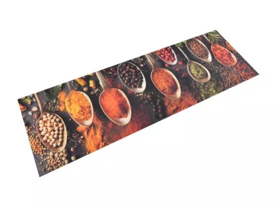 Tapis de cuisine lavable impression cuillère épices 60x180 cm