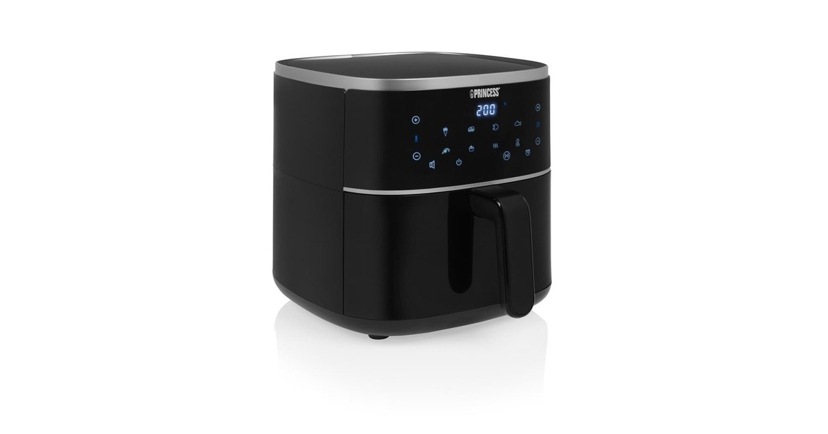 Princess182238 Digitale Airfryer 4L heteluchtfriteuse  (Zwart, 4 liter | hetelucht | verstelbaar Airfryer rek | BPA-vrij)