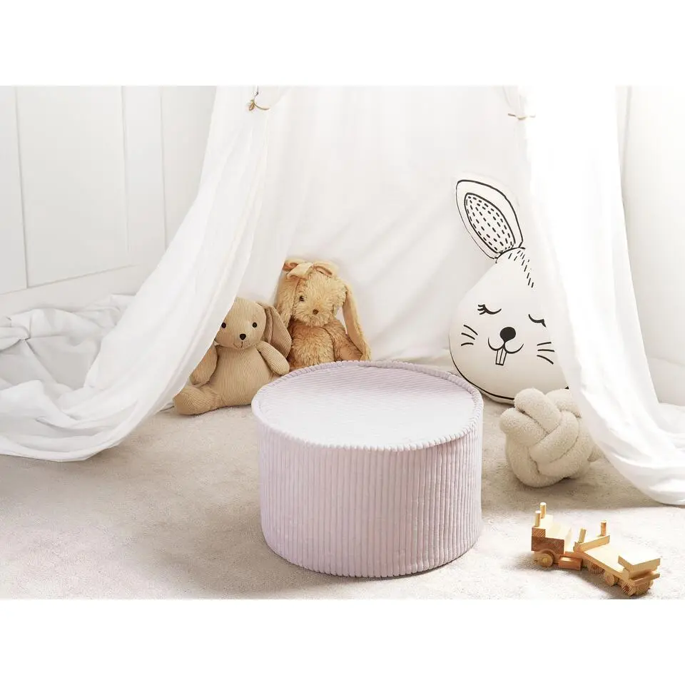 ZIKRIA - Poef - Lichtbeige - Fluweel
