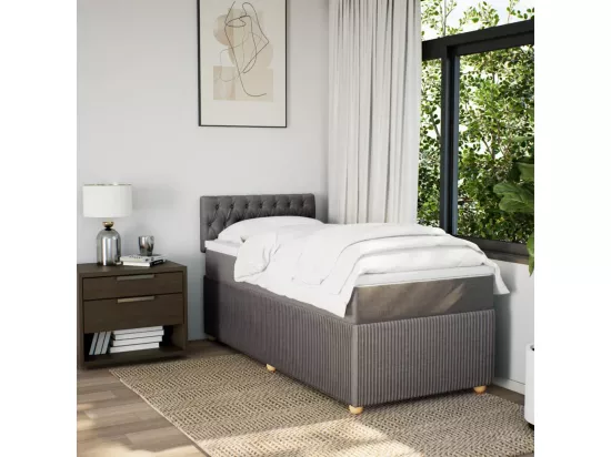 Sommier à lattes de lit avec matelas Taupe 90x190 cm Tissu
