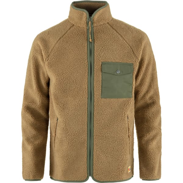 Veste polaire randonnée FJALLRAVEN VARDAG PILE FLEECE M BUCKWHEAT BROWN - LAUREL GREEN