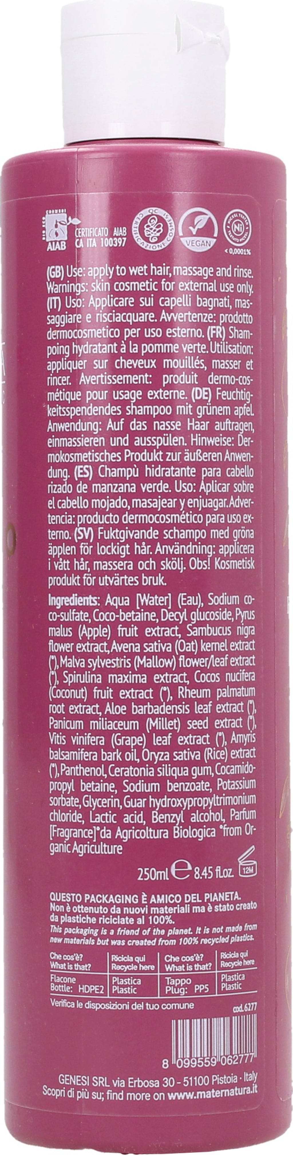 MaterNatura  Feuchtigkeitshampoo mit grünem Apfel, 250 ml