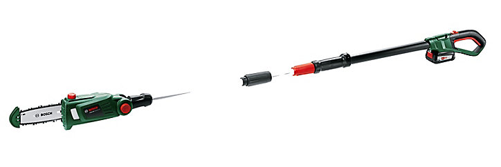 Elagueuse sur perche UniversalChainPole sur batterie Bosch guide 20 cm + chargeur et batterie 18V sans fil