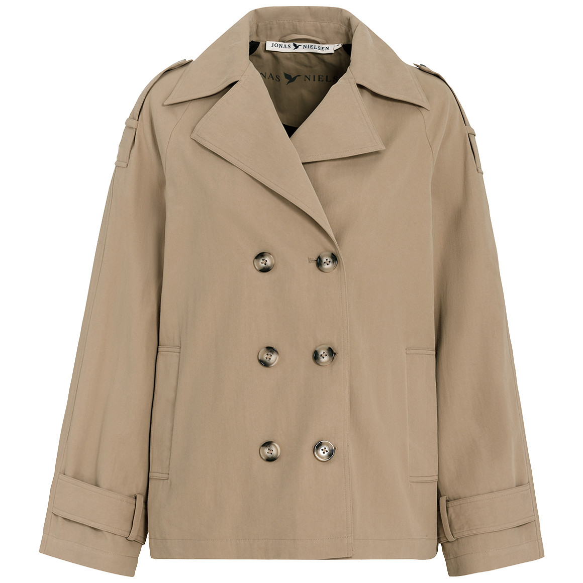 Damen Trenchjacke mit doppelten Knöpfen beige