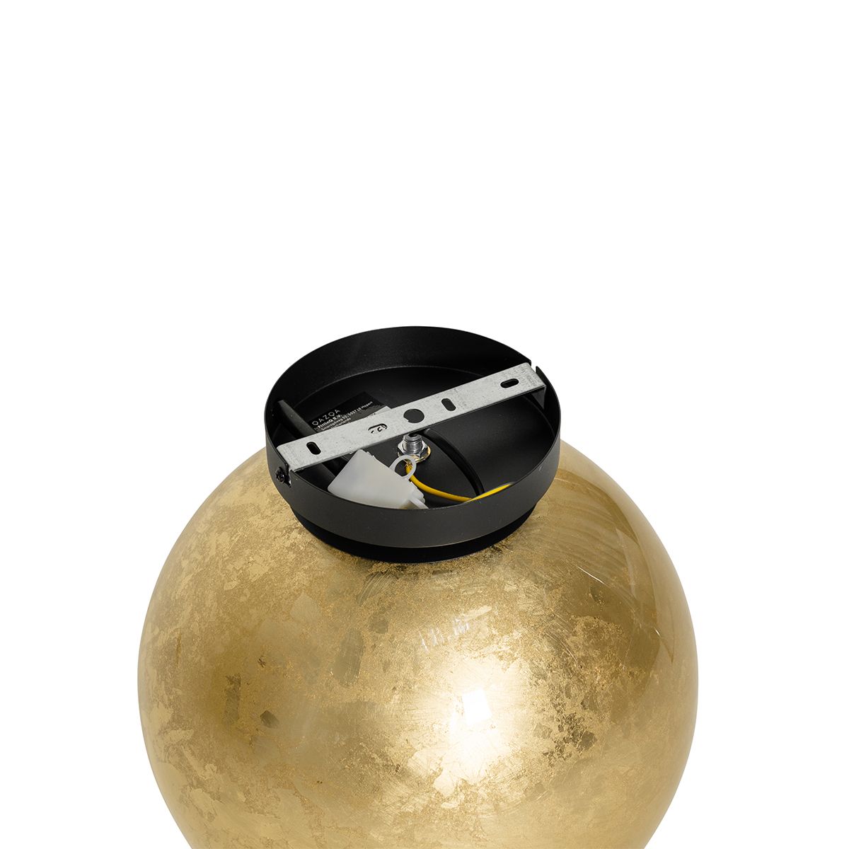 Design plafondlamp zwart met goud glas - Bert