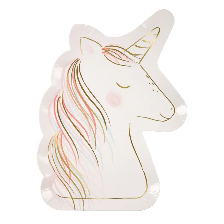 Meri Meri Assiettes en carton Licorne - Set de 8